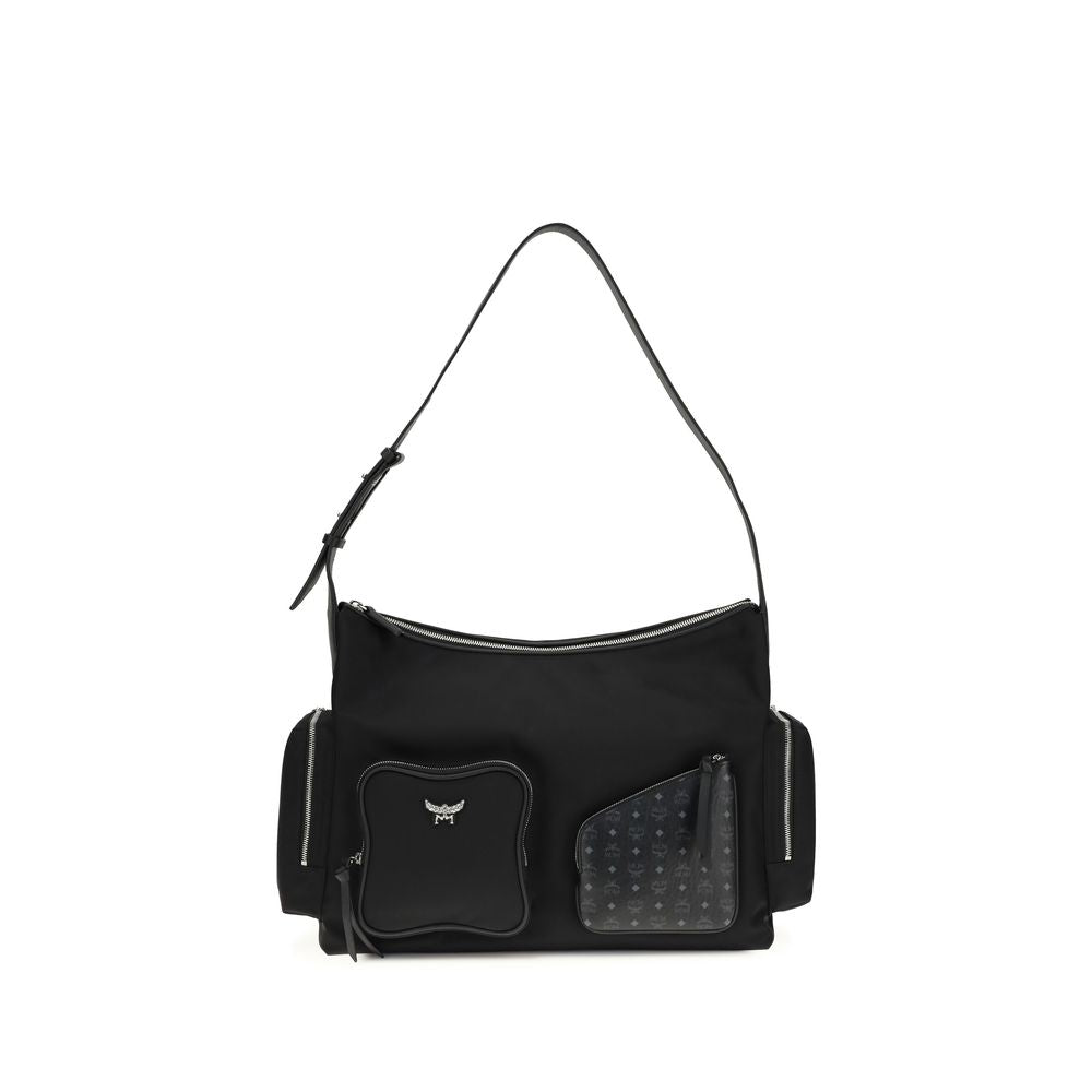MCM Black Fabric Shoulder Bag